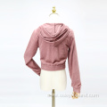 Towelling Hooded Long Sleeve Jacket